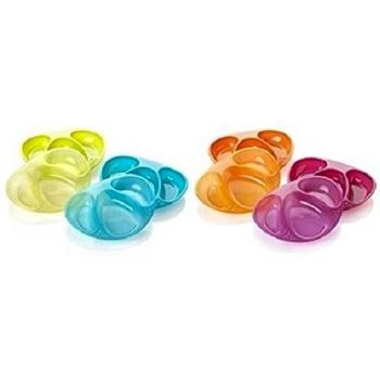 Tommee Tippee Explora 44672172 - Platos de 3 compartimentos para bebés, pack de 2 unidades, color rosa