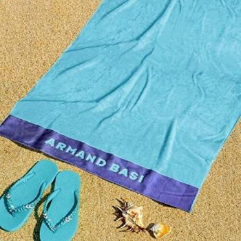 Burrito Blanco Toalla Armand Basi 62 | Toalla Playa | Toalla Piscina | 100% Algodón | Tacto de Terciopelo | Toalla 100x180cm | Color Turquesa