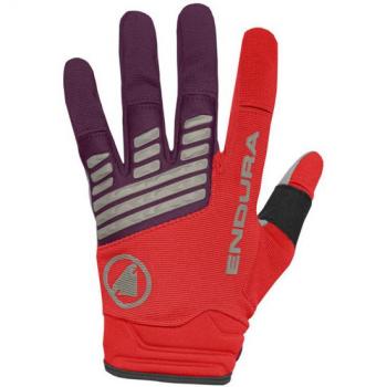 Guantes Largos de Ciclismo Endura Singletrack Rojo/Lila (M)