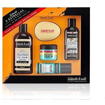 Nuggela & Sulé - Estuche 5 estrellas, pack champú premium, champú polinesia, mascarilla South Beach, bruma capilar Maar y cepillo