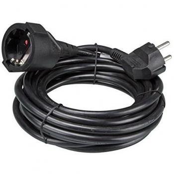 Cable Prolongador Perel 5 Metros Negro Toma de Tierra Lateral