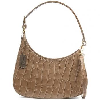 FIRENZE ARTEGIANI Bolso Bandolera Angolo de Piel Auténtica Taupe