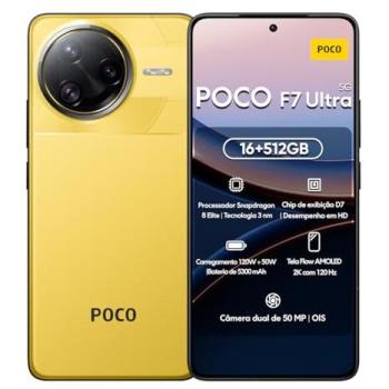 Smartphone POCO F7 Ultra 5G | Snapdragon 8 Elite | 16GB RAM + 512GB Almacenamiento | Pantalla AMOLED 6.67 120Hz | Cámara Triple de 50MP | Carga Hyper