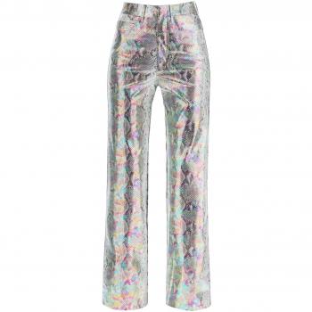 Rotate Birger Christensen Women's 'Rotie' Snake-Embossed Pants in Mixed Colours, Size 36, RT2436