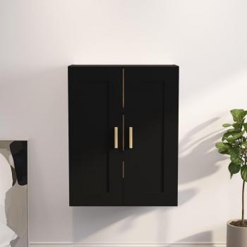 Gabinete de pared negro de madera multicapa 69,5x32,5x90 cm