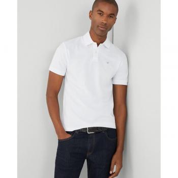 Hackett Slim Fit Logo Polo de Manga Corta para Hombre en Blanco Optic