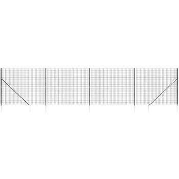 Cerca de Alambre con Pinchos de Anclaje 2x10 m Color Verde y Gris Antracita, Perfecta para Plantas y Animales, Múltiples Usos en Malla para Ventilación, Seguridad,