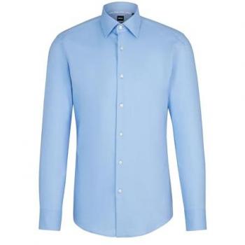 Camisa de Negocios Slim Fit de Twill, Color Azul Cielo, Talla 42