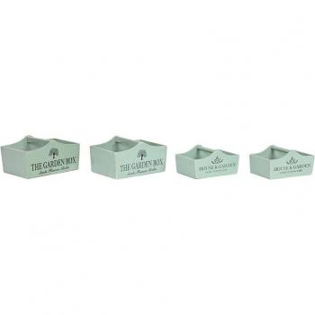 Caja de almacenamiento Home ESPRIT The Garden Box con diseño de abeto - Set de 4 piezas