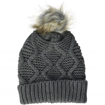 PIECES Pcjudith Hood, Gorro de Punto para Mujer, Gris
