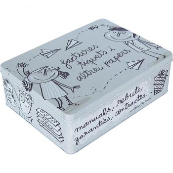 Laroom Caja metálica, Metal, Gris