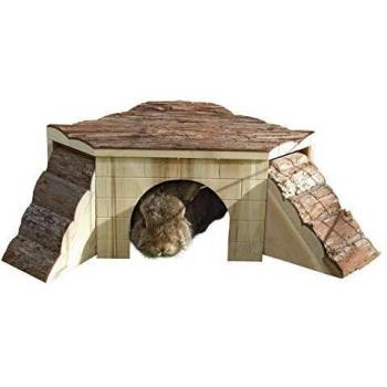 Casa de Miniatura para Roedores Kerbl, 37 x 37 x 16 cm, color marrón, material madera