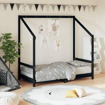 Cama para niños de madera maciza de pino negro 80x160 cm