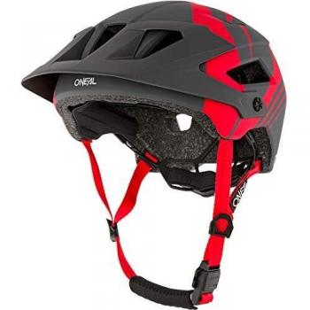 O'NEAL | Casco para Bicicleta de montaña | Enduro All-Mountain | Rejillas de ventilación, Almohadillas Lavables, Norma de Seguridad EN1078 | Casco Defender Nova | Adultos | Gris Rojo | Talla XS/M