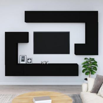 Mueble de pared para TV de madera contrachapada negro vidaXL