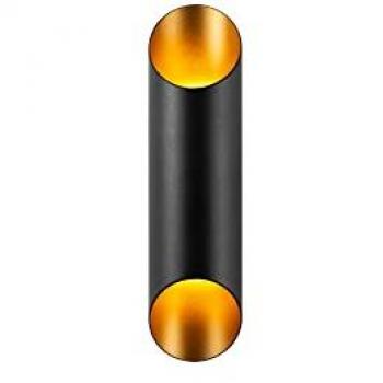 Aplique de pared de metal negro WELLHOME, 8x12x30 cm, casquillo doble G9 Max 10 W