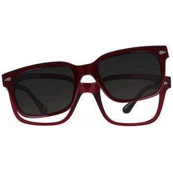 Cuadrado Clip-On Plástico Rojas Armazones para Hombre - Gafas Anti-Azules - SmartBuy Collection