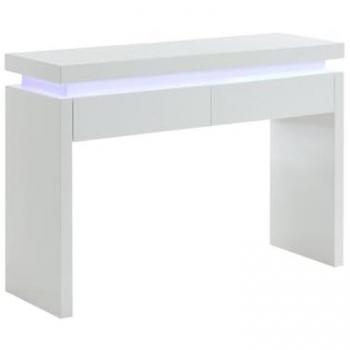 Consola Emerson II con LEDs - 2 cajones - MDF lacado blanco