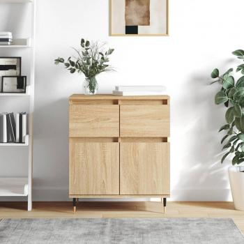 Aparador de madera contrachapada 60x35x70 cm en roble Sonoma, mueble de almacenaje de salón, buffet para salón, armario auxiliar y armario de almacenamiento en color marrón