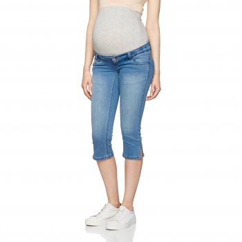 MAMALICIOUS Mlcapri Lt, Vaqueros Premamá para Mujer, Azul