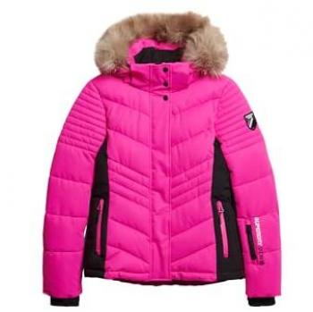 Superdry Chaqueta De Plumas Ski Luxe Hyper Magenta Rosa Negro Mujer 14