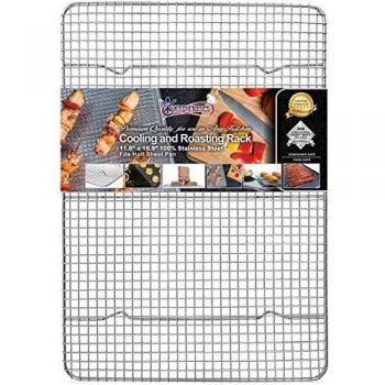 Rejilla Para Enfriar y Hornear de Acero Inoxidable, Parrilla Para Horno Para La Mayoría de Bandejas de Horno - Bandeja Para Galletas y Bizcochos, Utensilios de Repostería - 29,97 x 42,93 CM