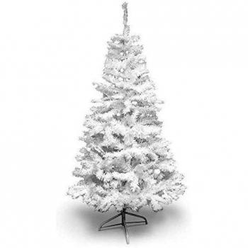 Árbol de Navidad artificial tradicional de calidad con soporte blanco 210 cm - 1128 ramas - PVC ignífugo