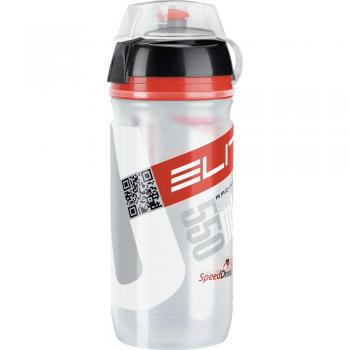 Elite Corsa Mtb - Bidón de ciclismo, color transparente/rojo, 550 ml