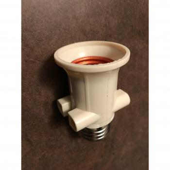 CASQUILLO ADAPTADOR eléctrico BOMBILLA E27 CON 2 ENCHUFES ELECTRICO TOMA DE CORRIENTE Vaso ladrona rosca E27 a tornillo estándar