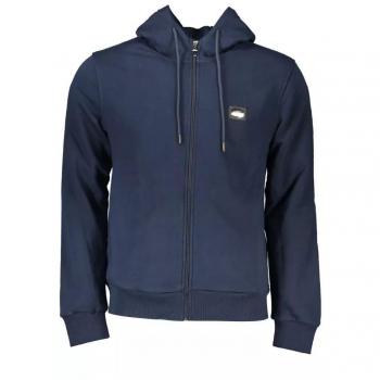 Cavalli Class Blue Cotton Zip-through Sweater - M, Stylish and Comfortable for Male