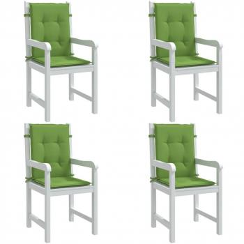 Cojines de Silla con respaldo bajo 4 piezas Tela verde Mélange 100x50x4 cm