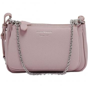 Emporio Armani Women's Mini Shoulder Bag in Pink with Grained Texture and Removable Pouch, Size UNI