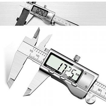 Calibres Digitales - JUNING Pie de Rey Digital electrónica de acero inoxidable de 150 mm, medición precisa y rápida, lectura fácil