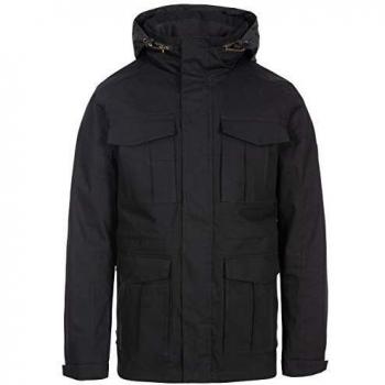 Trespass Rainthan - Chaqueta Impermeable para Hombre con Capucha Oculta, Color Negro, L