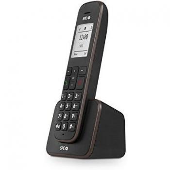 Teléfono Inalámbrico DECT SPC Kaiser 7330N Negro con Pantalla Iluminada y Agenda para 150 Nombres, Función Manos Libres