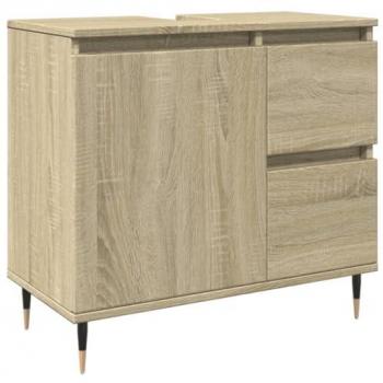 Armario de lavabo de baño madera roble Sonoma 65x33x60 cm