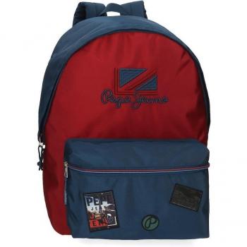 Mochila Pepe Jeans Chest 44cm rojo con compartimento acolchado para tablet