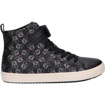 Zapatillas Niña Geox J Kalispera G, características: diseño moderno, color negro con detalles plateados, suela antideslizante, cierre de velcro para fácil ajuste, material transpirable