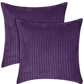 UMI Amazon Brand Funda de Cojin Decoracion para Salon Suave 2 Piezas 40x40cm Púrpura