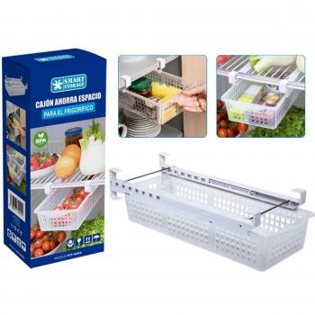 Cajón Multiusos Extensible Silvano - Organizador de Espacio para Armarios y Neveras, Cajón organizador de nevera; Ahorro de espacio, Cajón telescópico retráctil para refrigeradores y est