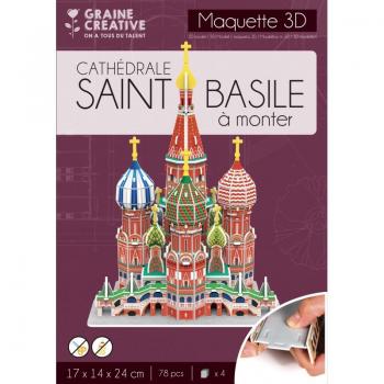 Puzzle 3D Maquette - Catedral de San Basilio - Monumento de Moscú - 78 piezas - A partir de 8 años