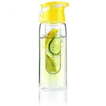 DCAE Botella de agua con infusor de frutas, asa, con tapa de bloqueo, libre de BPA -28 oz-made con Tritan Copolyester -- Perfecta para Viajar, Yoga, Oficina y Ciudad