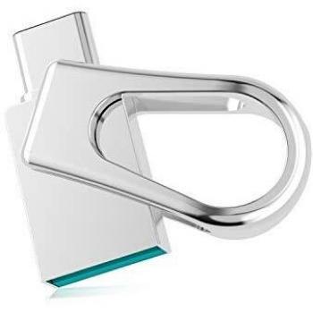 Tipo C Memoria USB 128GB, RAOYI Metal Mini Pendrive 3.0 OTG 2 en 1 Flash Drive USB Impermeable de Alta Velocidad, USB 128 GB Tipo C para Móviles, MacBook, Tablet, PC, Huawei, Xiaomi, Samsung, Plata