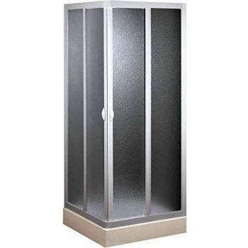 Mampara de Ducha Corredera de Acrílico Smart 70x70 cm con Apertura Central, Anticalcárea y Resistente a Impactos