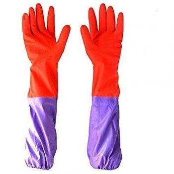 TOPWEL - Guantes largos antideslizantes para fregar, con terciopelo