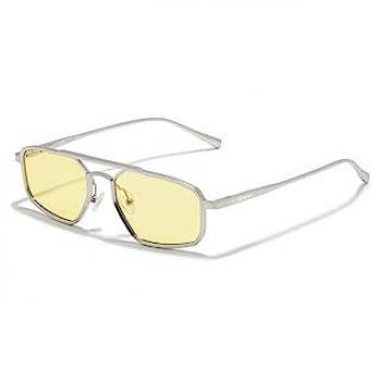 Gafas de sol unisex D.Franklin Muni LA plateadas/amarillas con lentes polarizados y protección UV