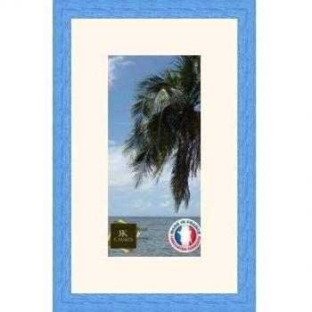 Marco de fotos de pared 16 x 33 x 16 x 33 cm, marco plateado moderno, 2,3 cm de longitud, de madera, madera, Bleu Marine-14, Passe-Partout Chantilly