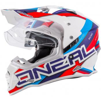 Casco Mx Oneal 2018 Sierra Ii Circuit Blanco-Azul