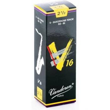 Vandoren V16 Series Tenor Saxophone Reeds, Strength 2.5, Box of 5