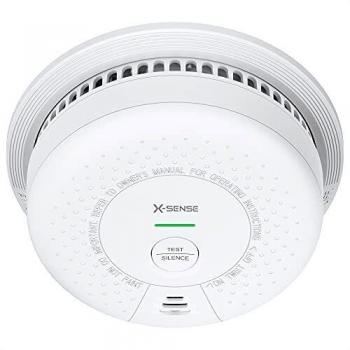 X-Sense Alarma de Humo, detecta Incendios de combustión Lenta y rápida, Alarma de Incendio con batería sellada de 10 años, SD03, 1 Pieza